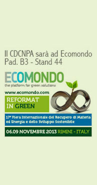 Anche per il 2013 il CDCNPA vi aspetta a Ecomondo